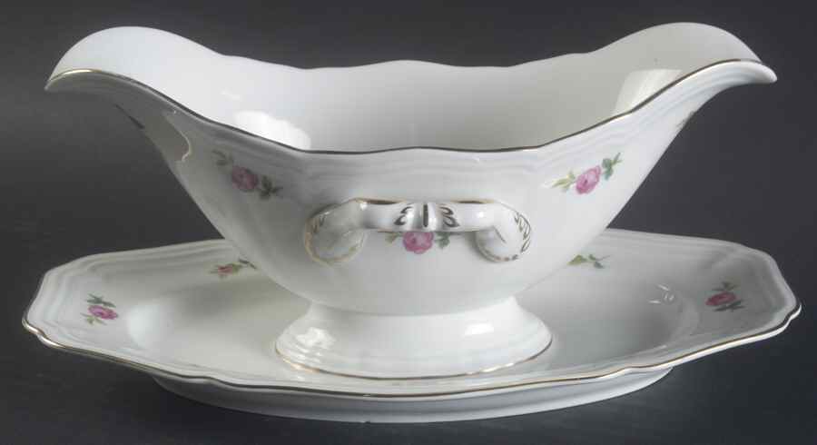 2820 (Chippendale, Gold Trim) Gravy Boat with Attached Underplate by Rosenthal - Continental-1