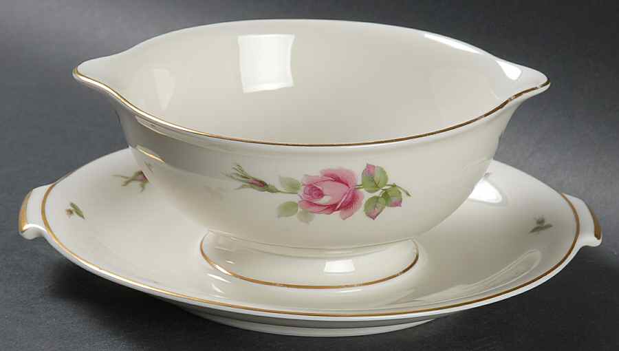 2825 (Aida, Cream) Gravy Boat with Attached Underplate by Rosenthal - Continental-1