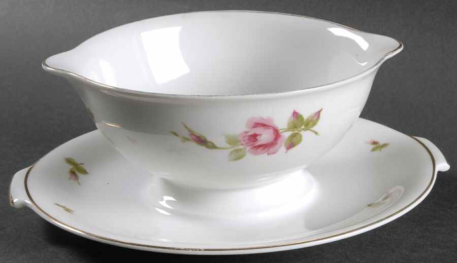 2825 (Aida, White) Gravy Boat with Attached Underplate by Rosenthal - Continental-1