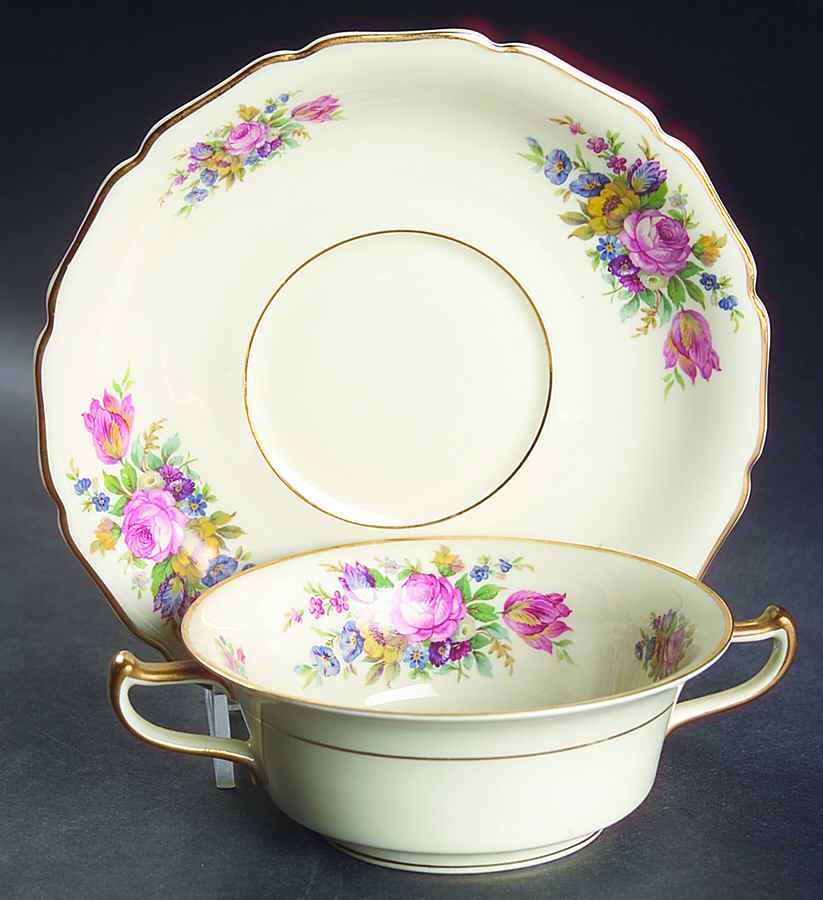 2895 Footed Cream Soup Bowl & Saucer Set by Rosenthal - Continental-1