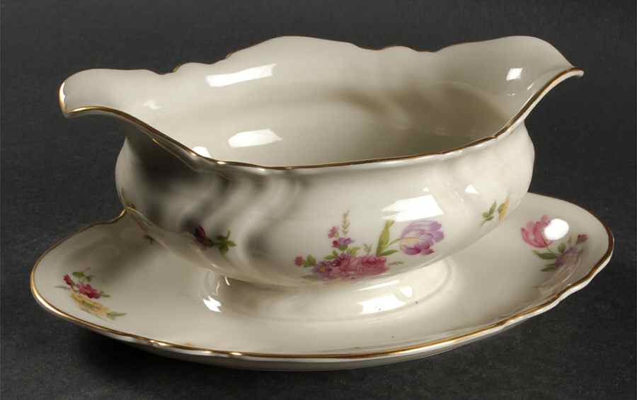 2922 (Viktoria) Gravy Boat with Attached Underplate by Rosenthal - Continental-1
