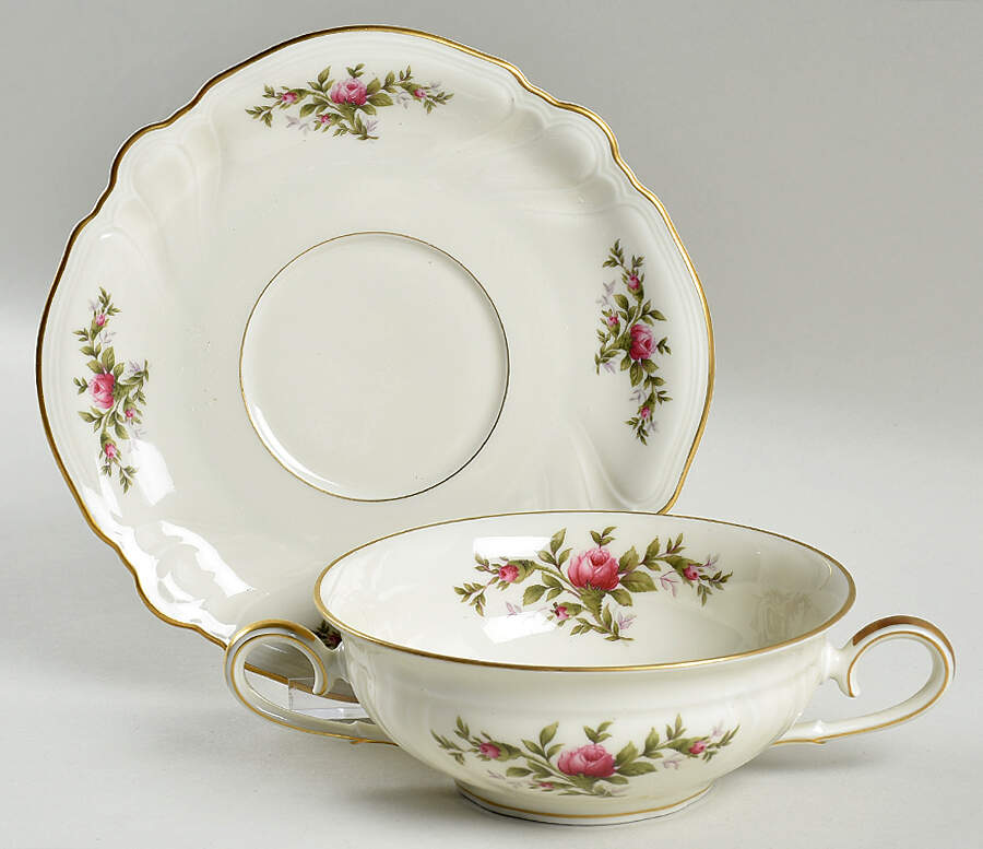 3158 (Viktoria) Flat Cream Soup Bowl & Saucer Set by Rosenthal - Continental-1