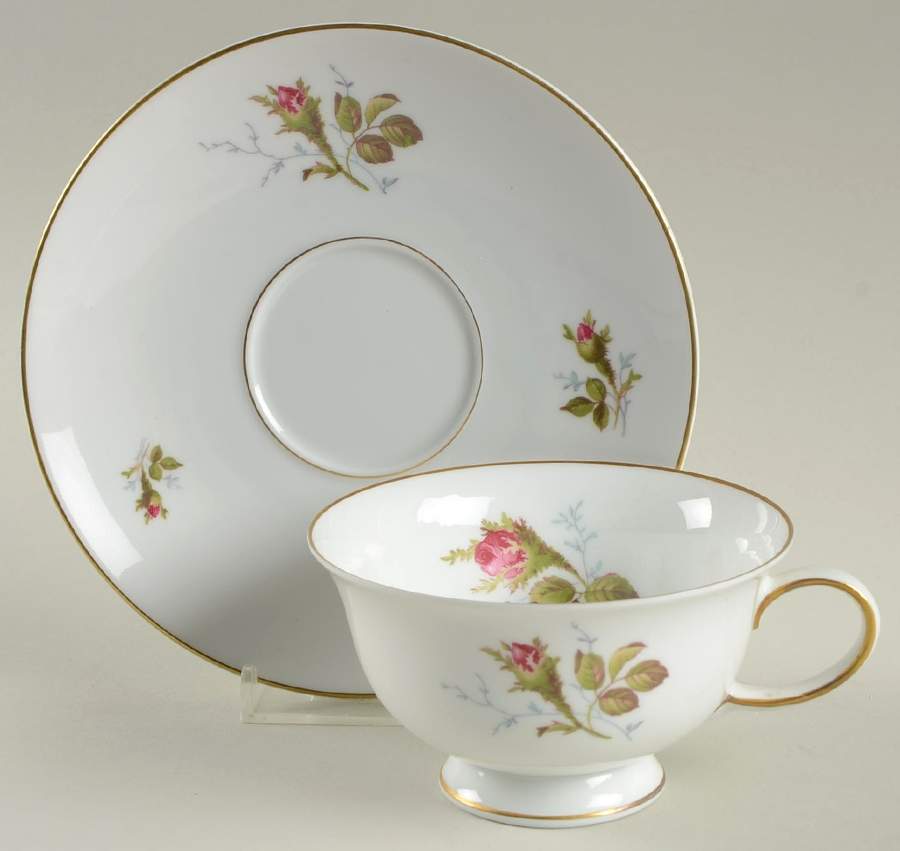 3322 (Aida, Roses) Footed Cup & Saucer Set by Rosenthal - Continental-1