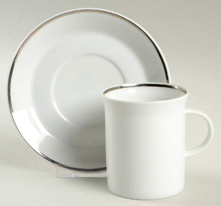 3455 (No Color) Flat Cup & Saucer Set by Rosenthal - Continental-1