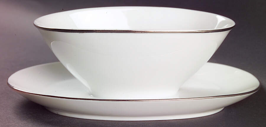 3455 (No Color) Gravy Boat with Attached Underplate by Rosenthal - Continental-1