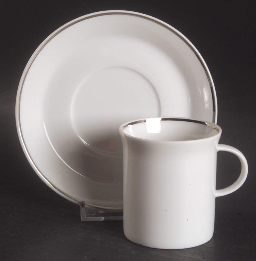3455 (No Color) Flat Demitasse Cup & Saucer Set by Rosenthal - Continental-1