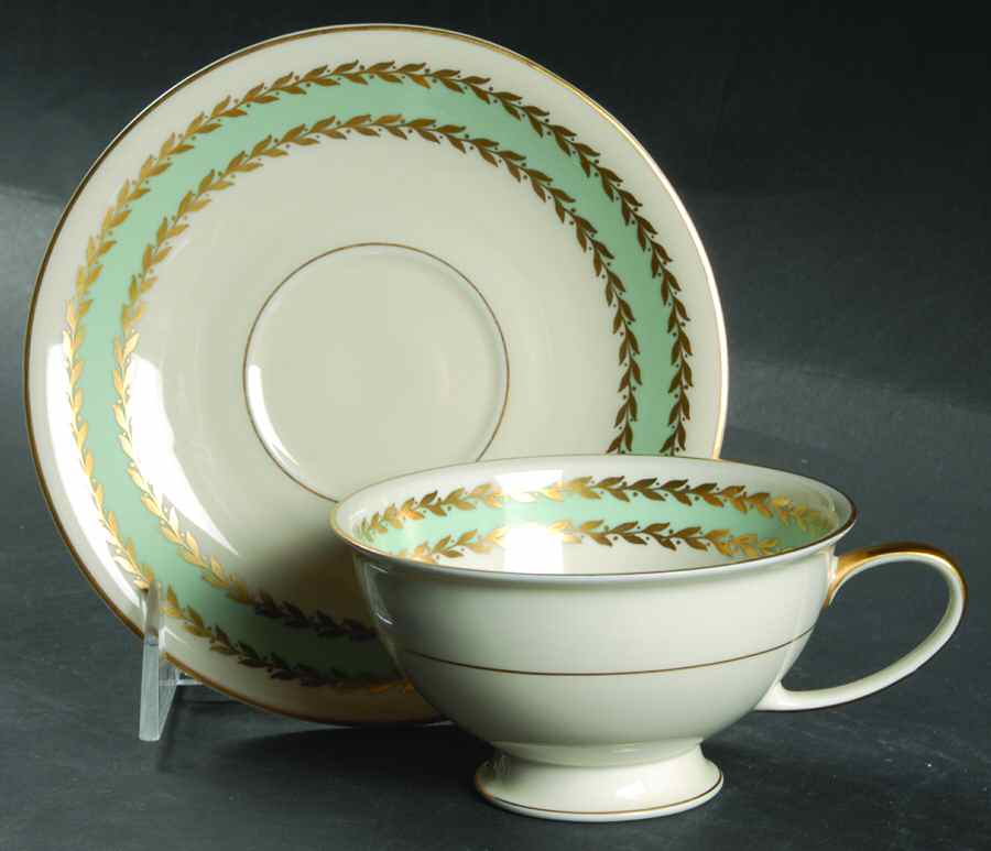 Embassy Turquoise Footed Cup & Saucer Set by Rosenthal - Continental-1