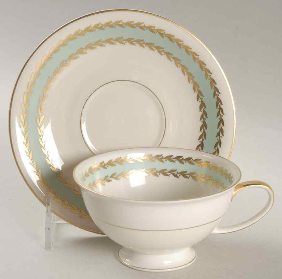 Embassy Turquoise Footed Cup & Saucer Set by Rosenthal - Continental-1