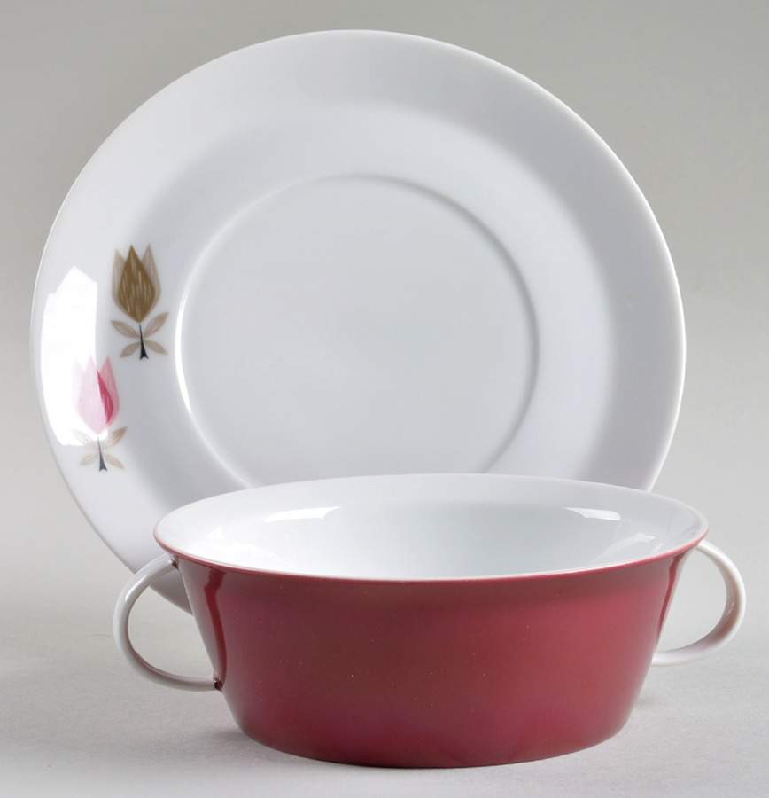 Luna Park Flat Cream Soup Bowl & Saucer Set by Rosenthal - Continental-1