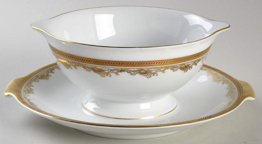 5152 (White) Gravy Boat with Attached Underplate by Rosenthal - Continental-1