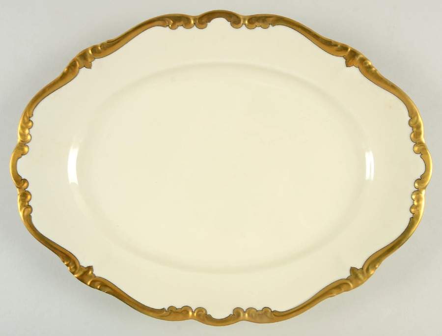 5647 (Ivory Background, Black Line) 12" Oval Serving Platter by Rosenthal - Continental-1