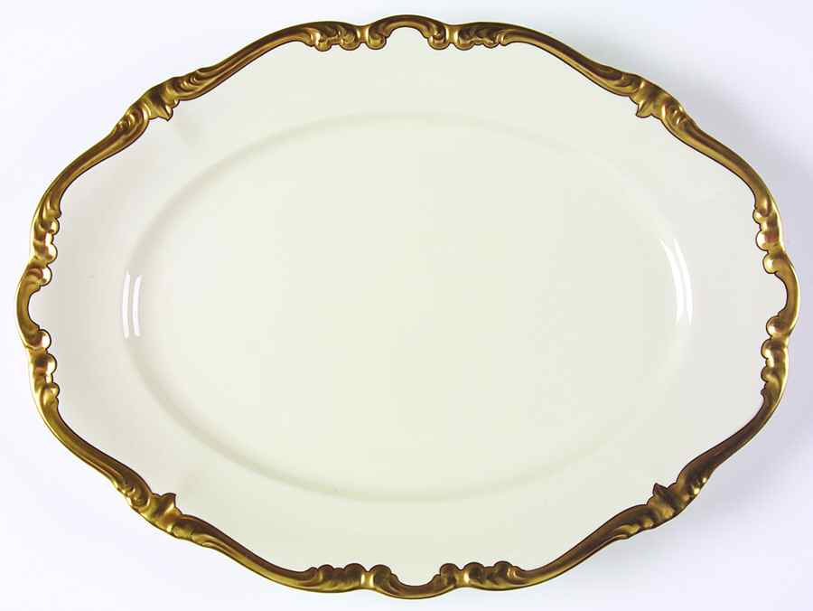 5647 (Ivory Background, Black Line) 14" Oval Serving Platter by Rosenthal - Continental-1