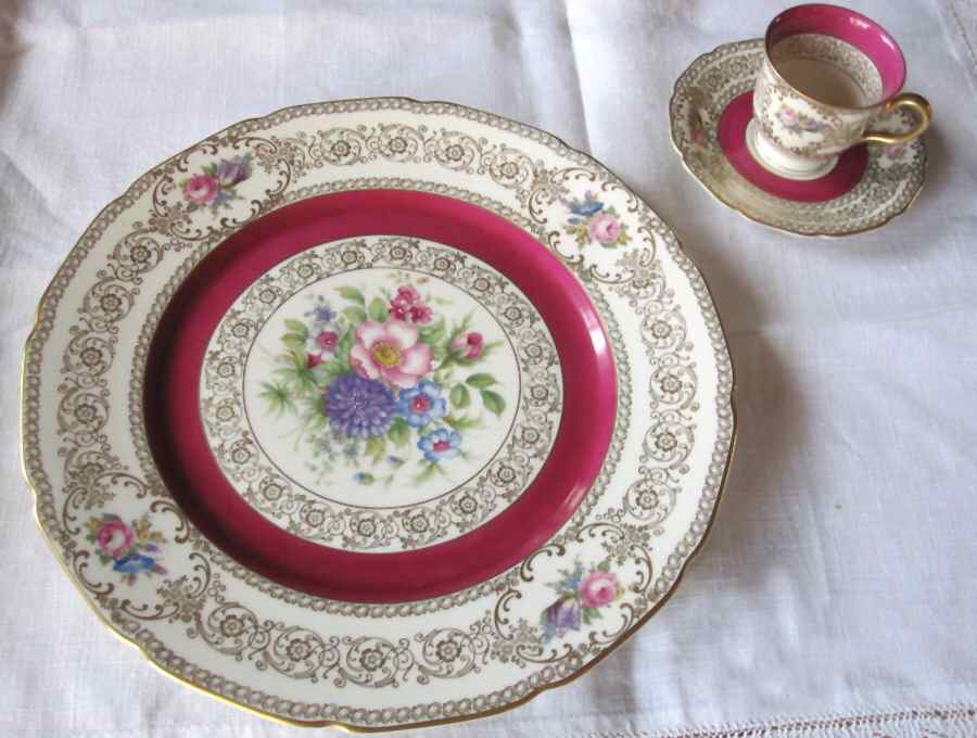 5893 (Maroon) Footed Demitasse Cup & Saucer Set by Rosenthal - Continental-1