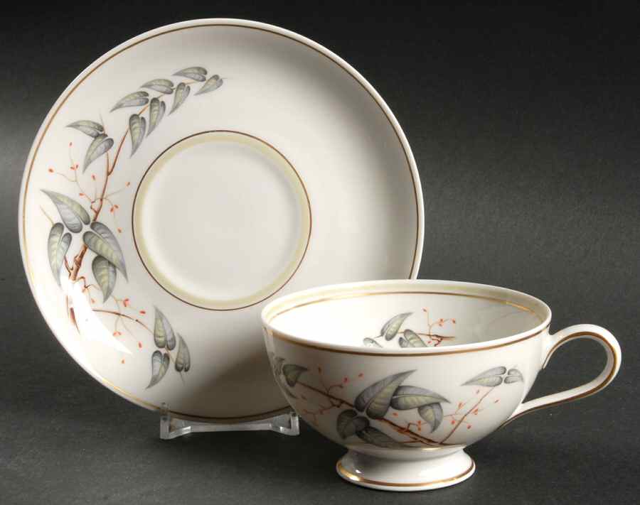 7425 (Smooth, Gold) Footed Cup & Saucer Set by Rosenthal - Continental-1
