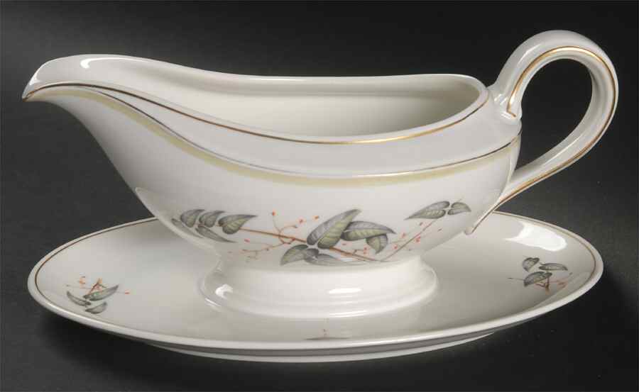 7425 (Smooth, Gold) Gravy Boat with Attached Underplate by Rosenthal - Continental-1
