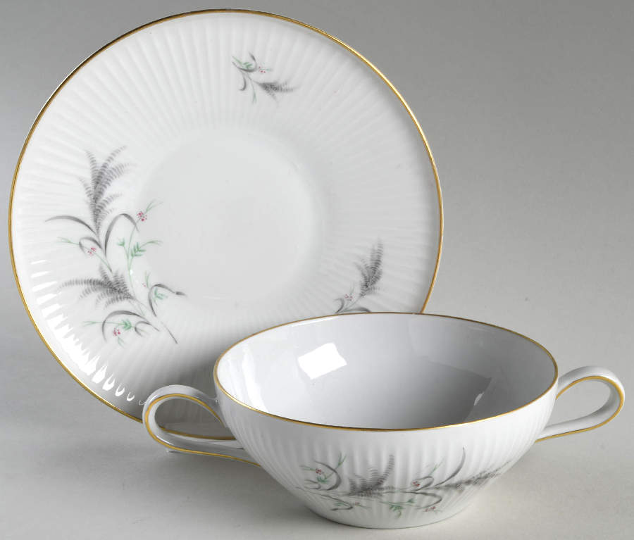 7533 (Gold Trim) Flat Cream Soup Bowl & Saucer Set by Rosenthal - Continental-1