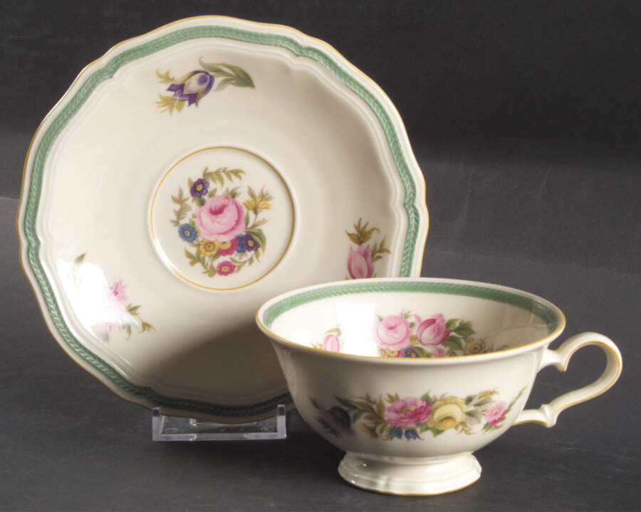 814a (Cream) Footed Cup & Saucer Set by Rosenthal - Continental-1