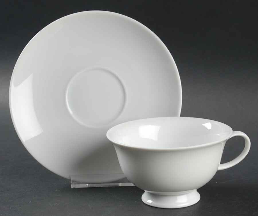 Aida (White) Footed Cup & Saucer Set by Rosenthal - Continental-1