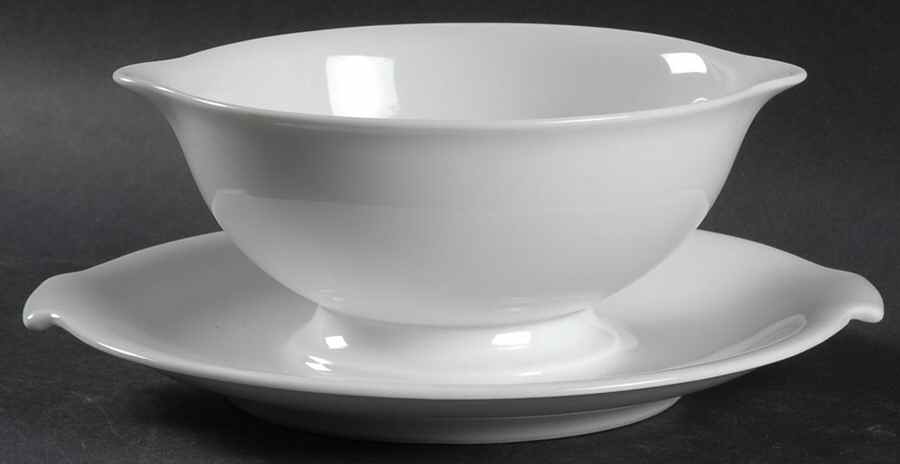 Aida (White) Gravy Boat with Attached Underplate by Rosenthal - Continental-1