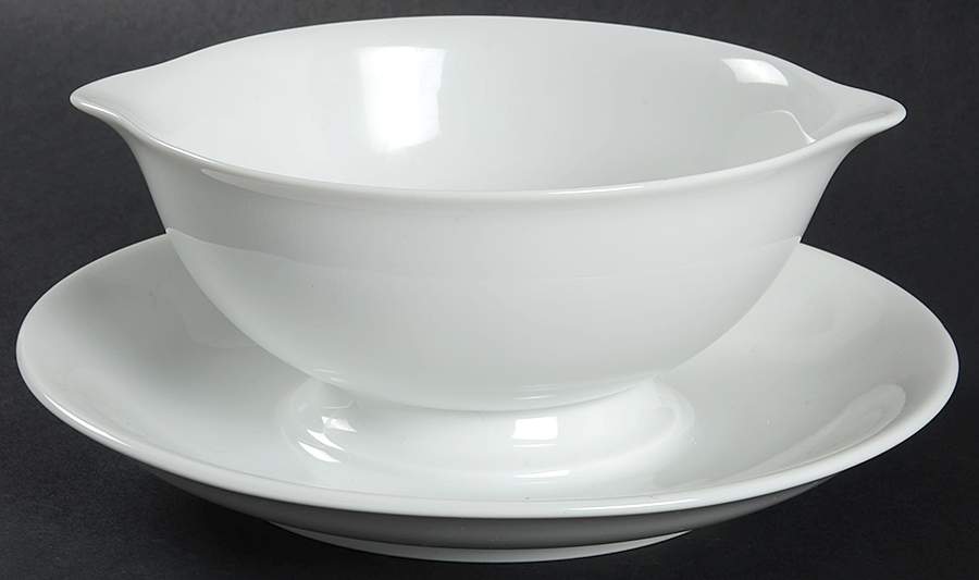 Aida (White) Gravy Boat with Attached Underplate by Rosenthal - Continental-1