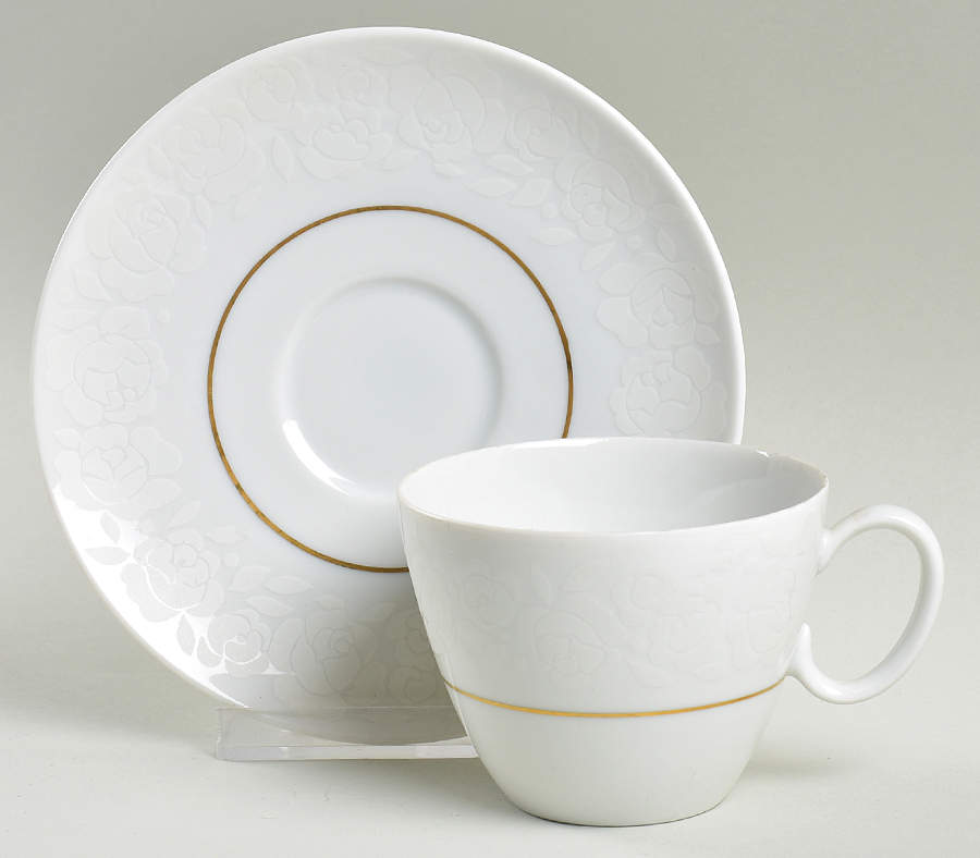 Alencon Flat Cup & Saucer Set by Rosenthal - Continental-1