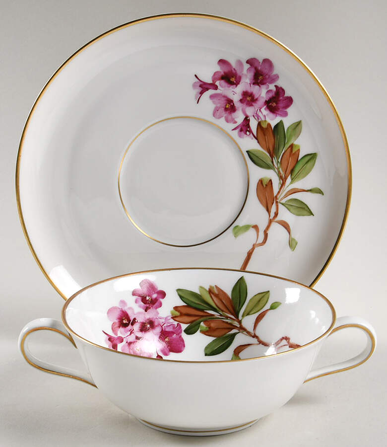 Alpine Flowers Flat Cream Soup & Saucer Set by Rosenthal - Continental-1