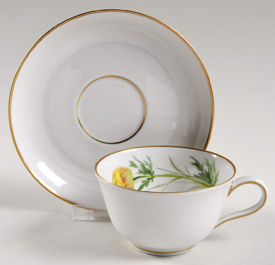 Alpine Flowers Flat Cup & Saucer Set by Rosenthal - Continental-1