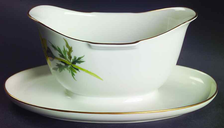 Alpine Flowers Gravy Boat with Attached Underplate by Rosenthal - Continental-1