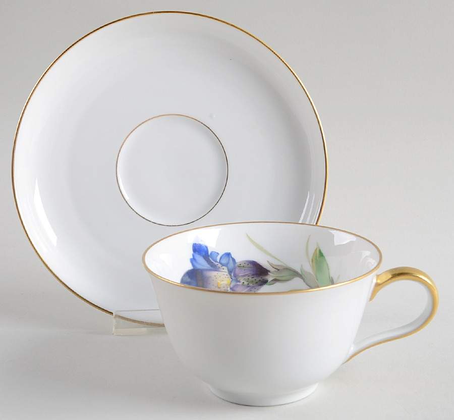 Alpine Flowers Flat Cup & Saucer Set by Rosenthal - Continental-1