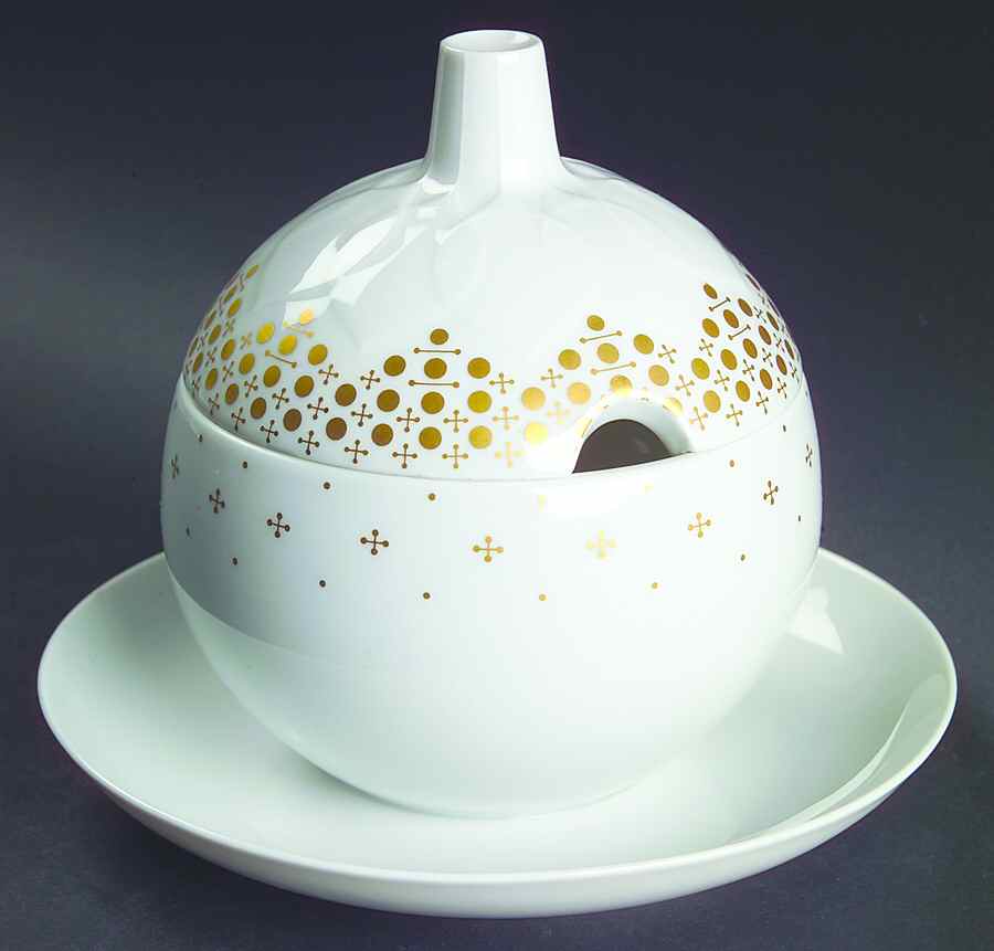 Alhambra Gravy Boat w/Attached Underplate & Lid by Rosenthal - Continental-1