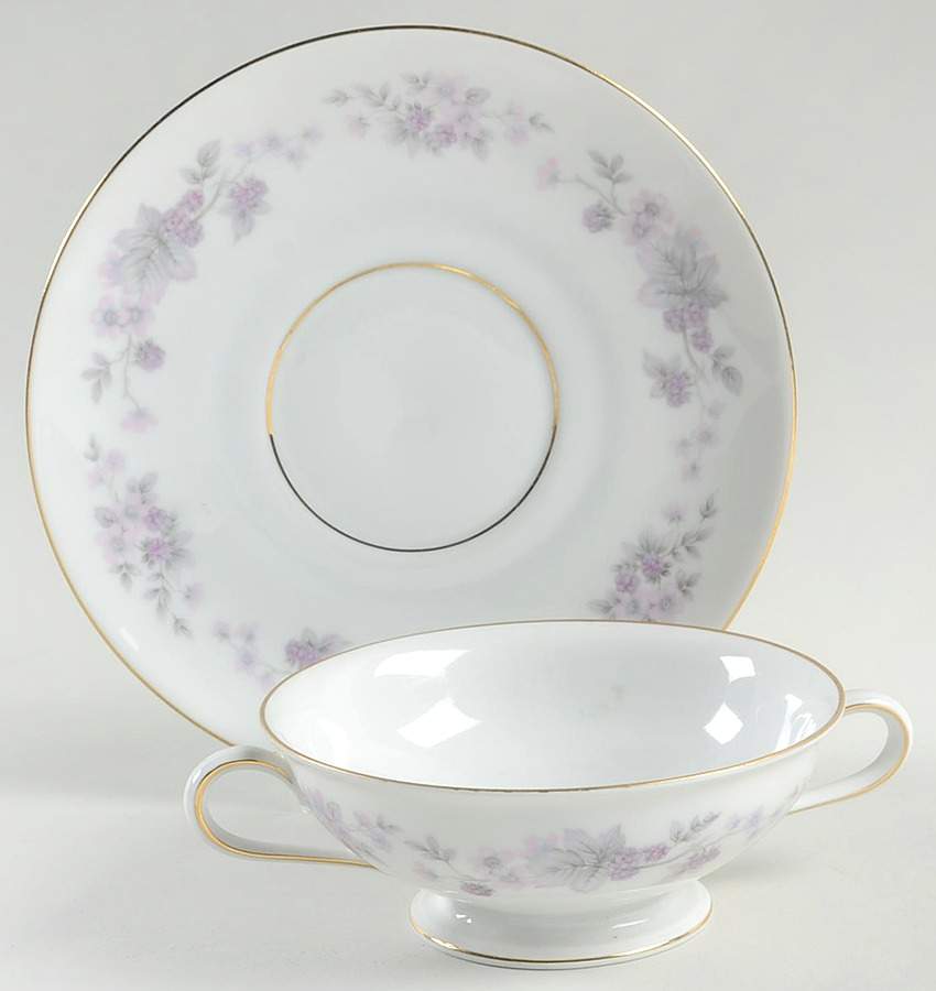 Amethyst Footed Cream Soup Bowl & Saucer Set by Rosenthal - Continental-1