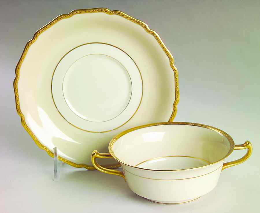 Ariston Footed Cream Soup Bowl & Saucer Set by Rosenthal - Continental-1