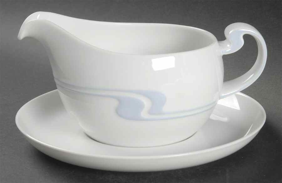 Asymmetria Blue Gravy Boat & Underplate by Rosenthal - Continental-1