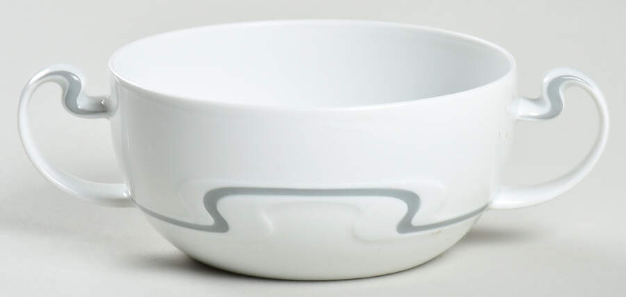 Asymmetria Grey Flat Cream Soup Bowl by Rosenthal - Continental-1