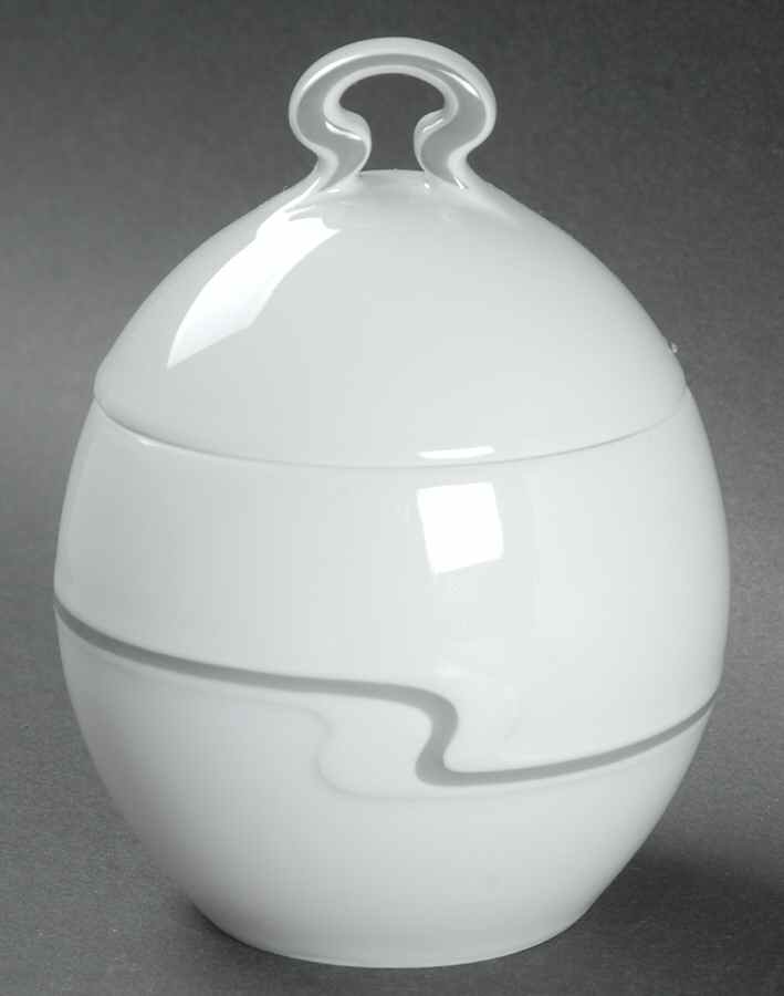 Asymmetria Grey Sugar Bowl & Lid by Rosenthal - Continental-1