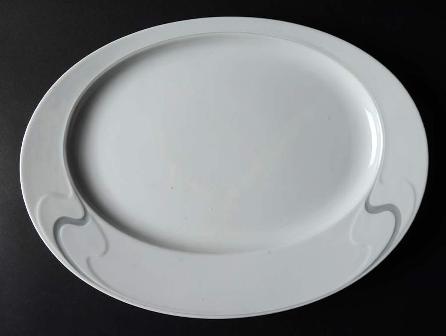 Asymmetria Grey 15" Oval Serving Platter by Rosenthal - Continental-1