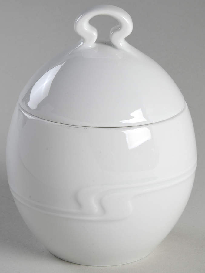 Asymmetria White Sugar Bowl & Lid by Rosenthal - Continental-1