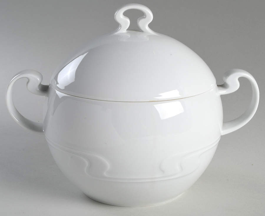 Asymmetria White Round Covered Vegetable by Rosenthal - Continental-1