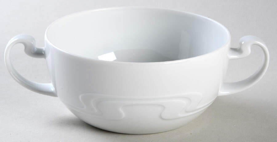 Asymmetria White Flat Cream Soup Bowl by Rosenthal - Continental-1