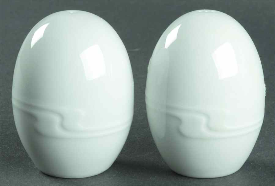 Asymmetria White Salt & Pepper Set by Rosenthal - Continental-1