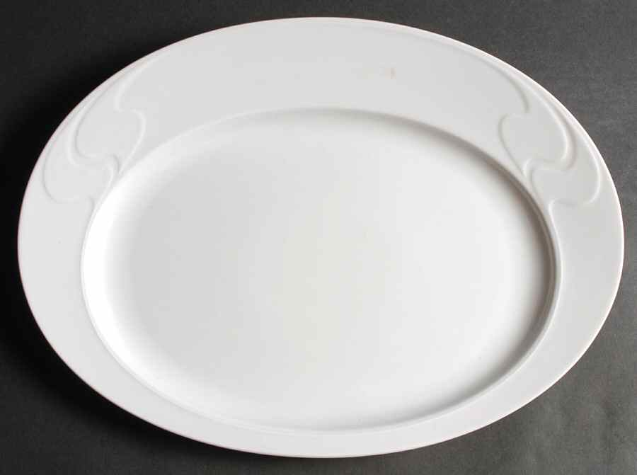 Asymmetria White 15" Oval Serving Platter by Rosenthal - Continental-1
