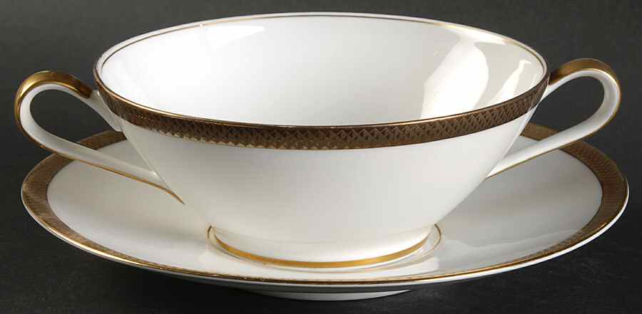 Avante Garde (Bettina) Flat Cream Soup Bowl & Saucer Set by Rosenthal - Continental-1
