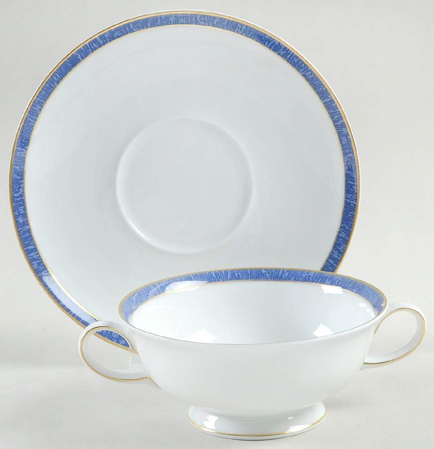 Azur Footed Cream Soup Bowl & Saucer Set by Rosenthal - Continental-1
