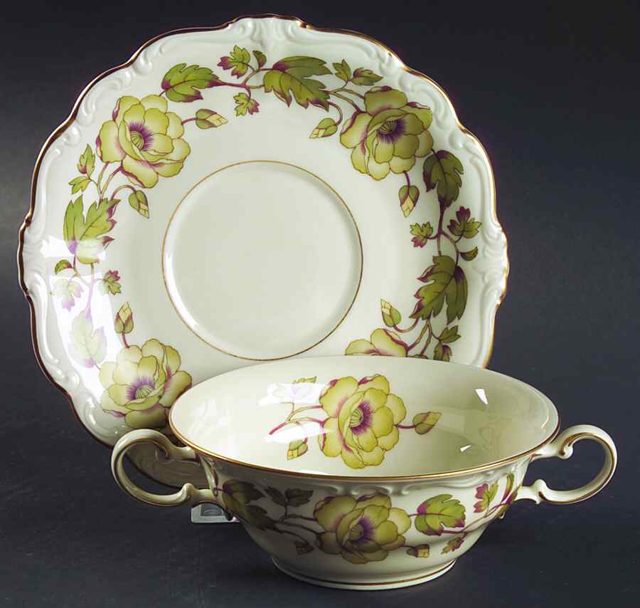 Bacchanale Flat Cream Soup Bowl & Saucer Set by Rosenthal - Continental-1