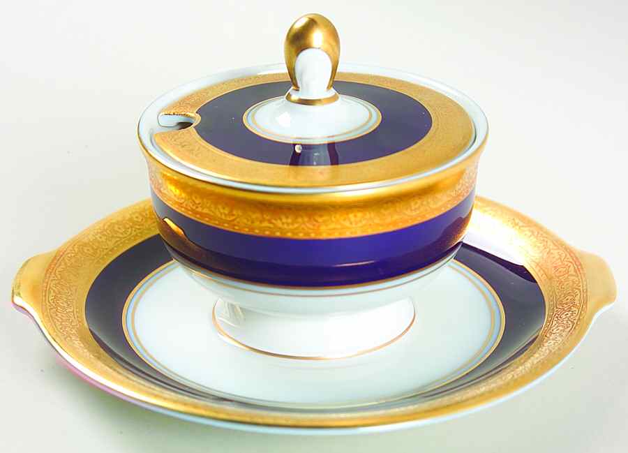 Barbarossa Mustard with Lid & Attached Underplate by Rosenthal - Continental-1