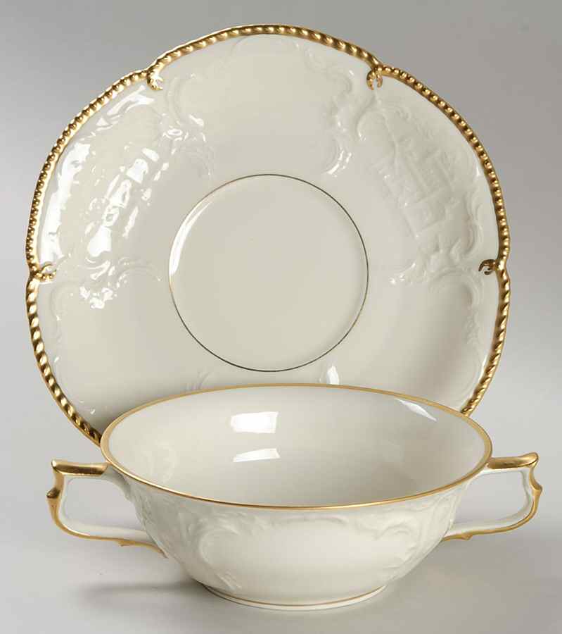 Barbara (Sanssouci) Flat Cream Soup Bowl & Saucer Set by Rosenthal - Continental-1
