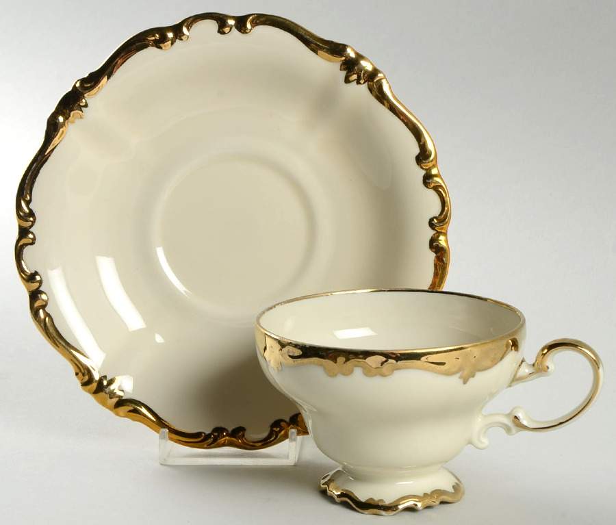 Baroque Gold Footed Cup & Saucer Set by Rosenthal - Continental-1