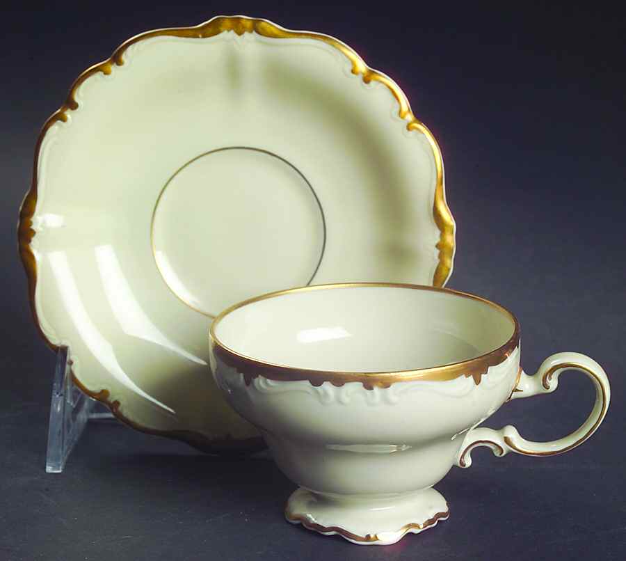 Baroque Gold Footed Demitasse Cup & Saucer Set by Rosenthal - Continental-1