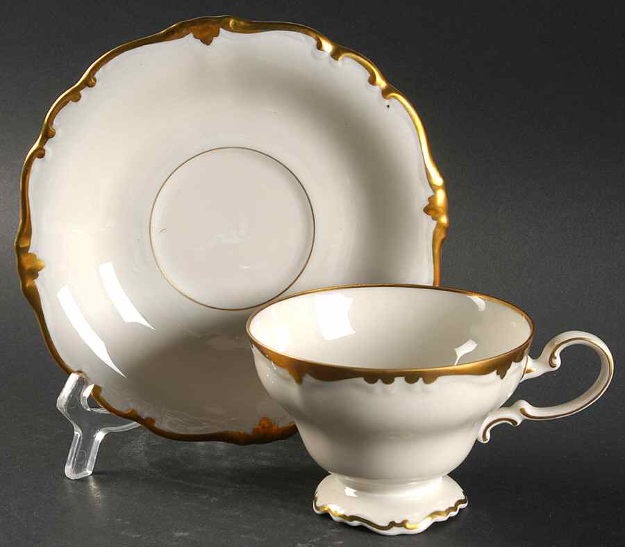 Baroque Gold Footed Cup & Saucer Set by Rosenthal - Continental-1