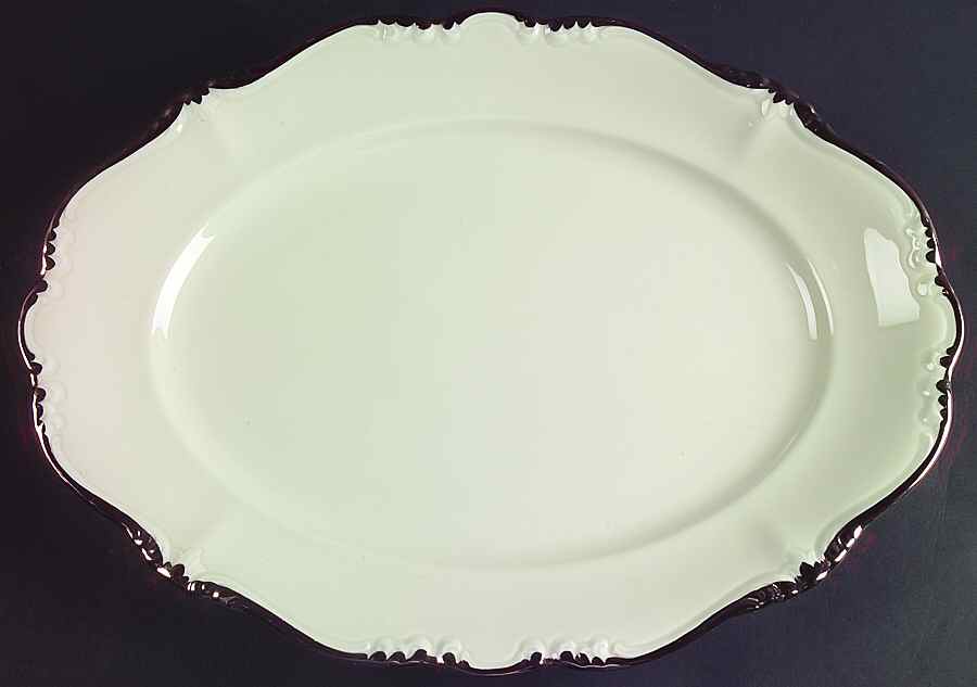Baroque Platinum 14" Oval Serving Platter by Rosenthal - Continental-1